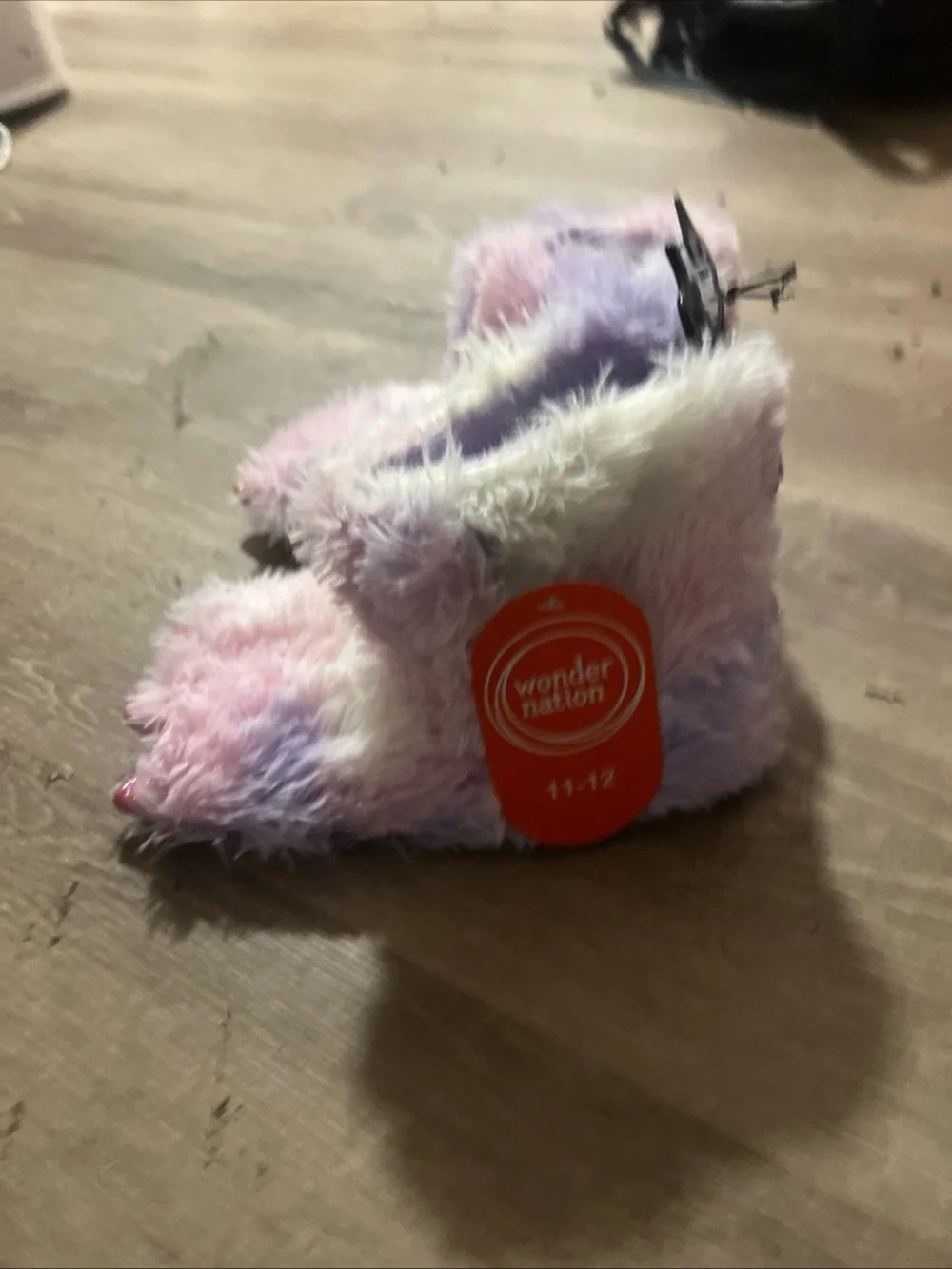 wonder nation Pastel Pink & Purple Plush Kids Slipper Boots